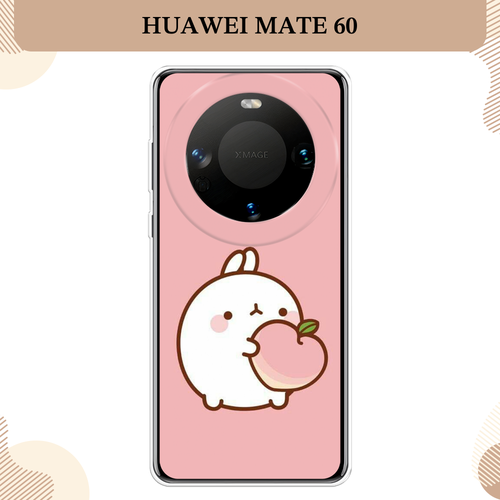 Силиконовый чехол Кролик с персиком на Huawei Mate 60 / Хуавей Мате 60
