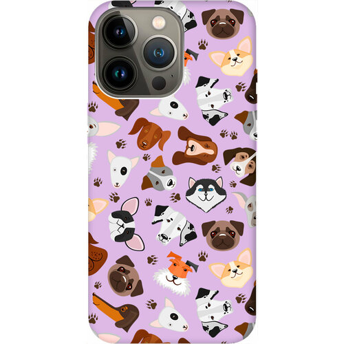 Силиконовый чехол на Apple iPhone 13 Pro Max / Эпл Айфон 13 Про Макс с рисунком Dogs Pattern Soft Touch сиреневый силиконовый чехол на apple iphone 15 pro эпл айфон 15 про с рисунком dogs pattern soft touch розовый