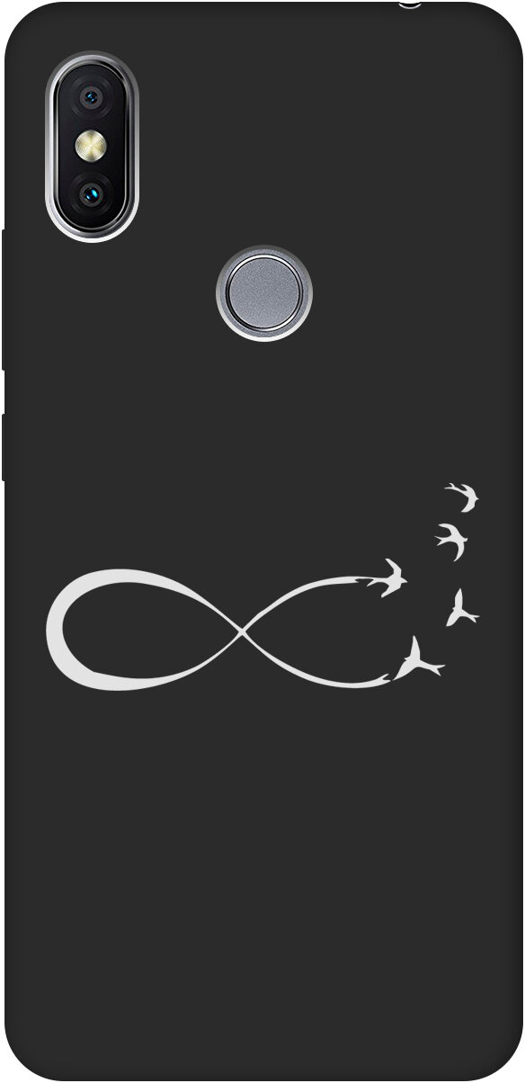 Матовый Soft Touch силиконовый чехол на Xiaomi Redmi S2, Сяоми Редми С2 с 3D принтом "Infinity W" черный