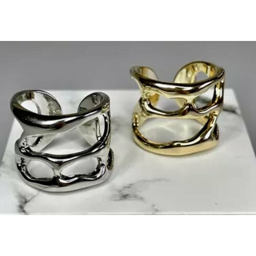 Кольцо плетеное, размер 18, серебристый