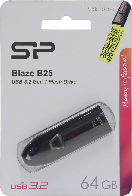Флешка USB SILICON POWER Blaze B25 16Гб, USB3.0, черный [sp016gbuf3b25v1k] - фото №13