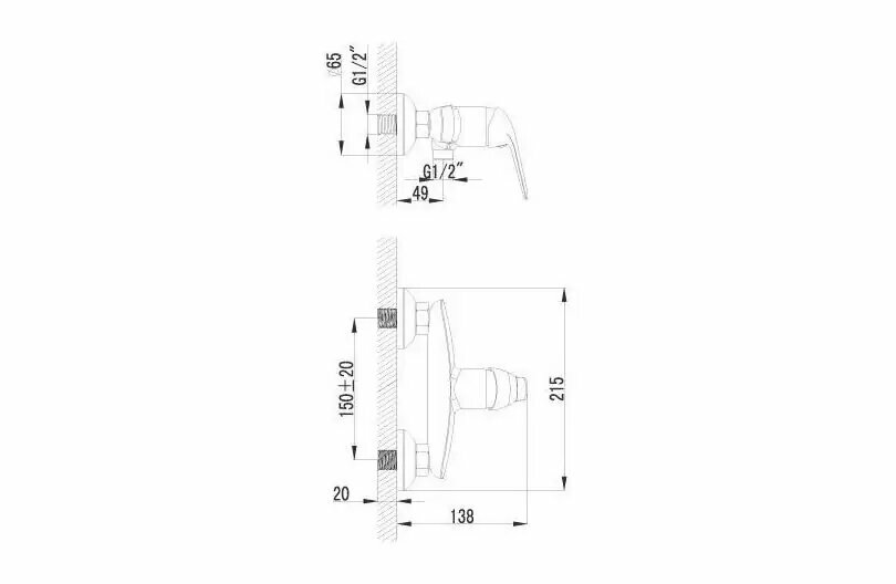 Смеситель Lemark Plus Advance LM1203C для душа, хром