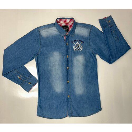 фото Рубашка encore, размер 152, голубой