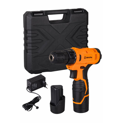Дрель-шуруповерт аккумуляторная Вихрь ДА-К122А безударный быстрозажимной 1400 обмин 2513 Нм 12В 15 Ач кейс 303800₽