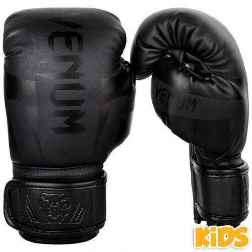 перчатки боксерские детские Детские боксерские перчатки тренировочные Venum Elite - Matte/Black (8 oz)