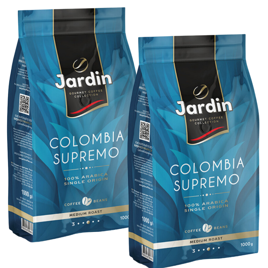 Кофе в зернах Jardin Colombia Supremo, 1 кг (Жардин) х 2 шт