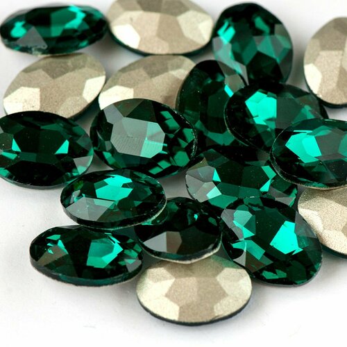 Декоративные кристаллы для рукоделия стеклянные овал 5 шт. размер 18х13 мм, цвет Emerald - изумрудный декоративные кристаллы для рукоделия стеклянные овал 5 шт размер 18х13 мм цвет turmaline 9 желтый фуксия