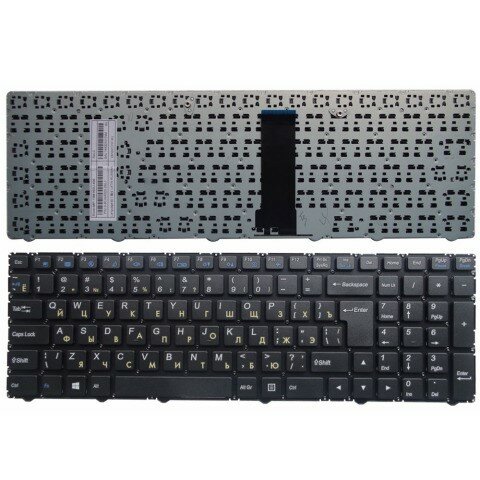 Клавиатура для ноутбука DNS 0801150, 0801056, 0801007, Clevo WA50, MP-13M16SU-430 черная, без рамки, большой Enter