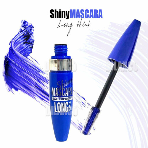 Тушь для ресниц, синяя, Shiny Mascara Long Thick / Объём и удлинение, цвет: Ультрамарин, 9.5 ml