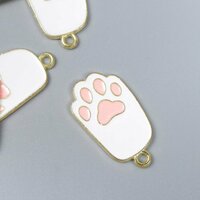 Декор для творчества металл, эмаль "Лапка котика" бело-розовый 2,7х1,5 см (комплект из 54 шт);
-Вес: 1 г.;
-Фасовка:  ...