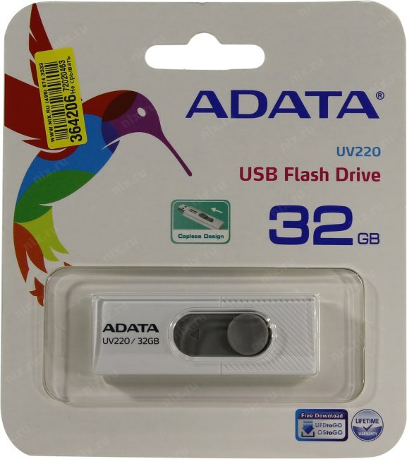 Флешка A-Data UV220 32ГБ USB2.0 белый/серый (AUV220-32G-RWHGY) - фото №8