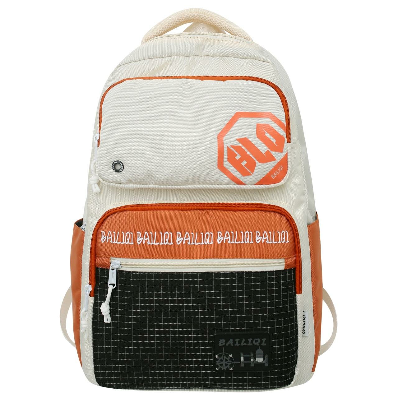 фото Рюкзак молодежный современный унисекс универсальный с большим количеством отделений для прогулок, школы, университета Bailiqi №31