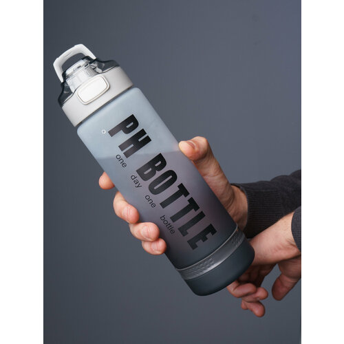 фото Бутылка для воды и коктейлей спортивная 1000 мл, питьевая бутылка, серый l'amour