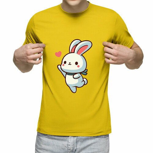 Футболка Us Basic, размер M, желтый мужская футболка милый зайчик ловит бабочек 2xl белый