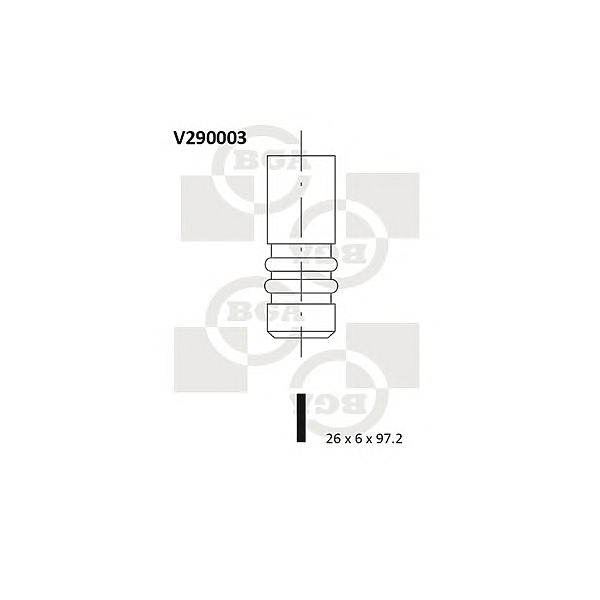 BGA V290003 (4772414 / 642208 / 642211) клапан выпускной 26.0x6.0x97.0 ex opl vectra / Omega (Омега) 2.0tdi 16v 97-