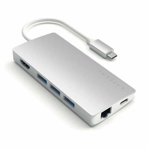 USB-концентратор Satechi Aluminum Multi-Port Adapter V2. Цвет серебряный.