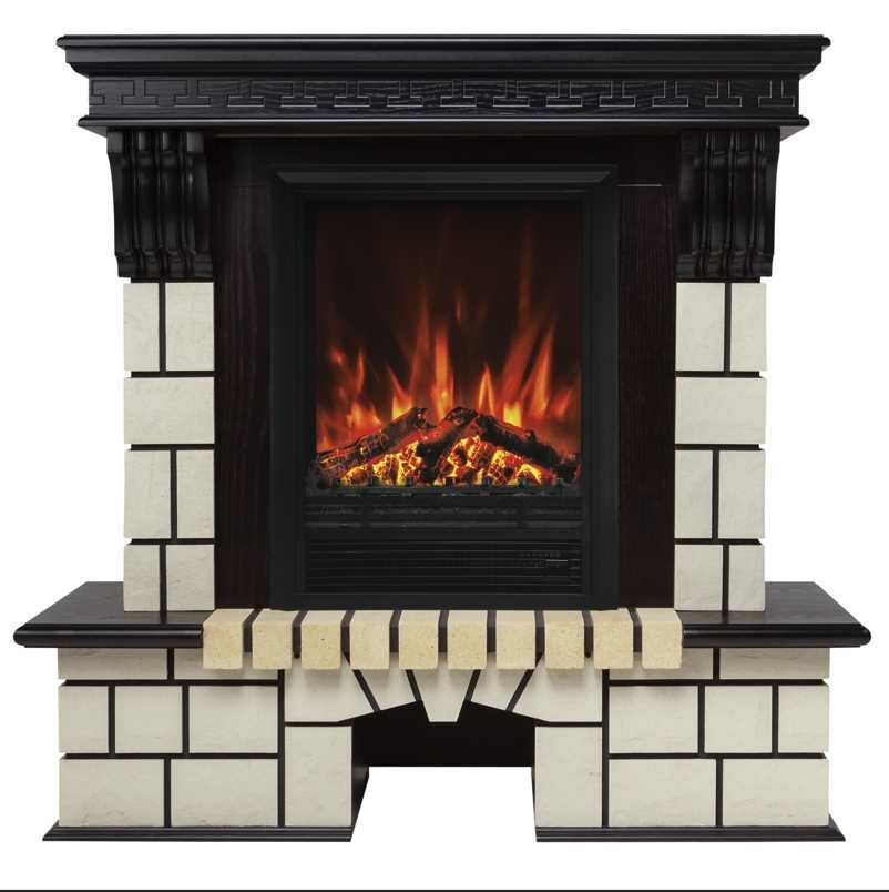 Камин RealFlame "Stone New ", электрический, с эффектом живого огня, 1.5кВт с очагом Eugene