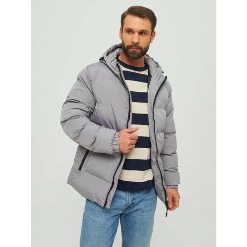 фото Пуховик каляев, размер 54, серый