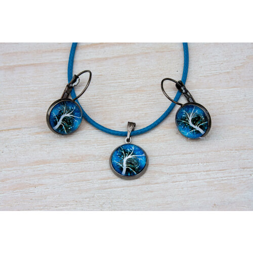 Комплект бижутерии Фламинго-Go!: серьги, подвеска, размер колье/цепочки 42 см