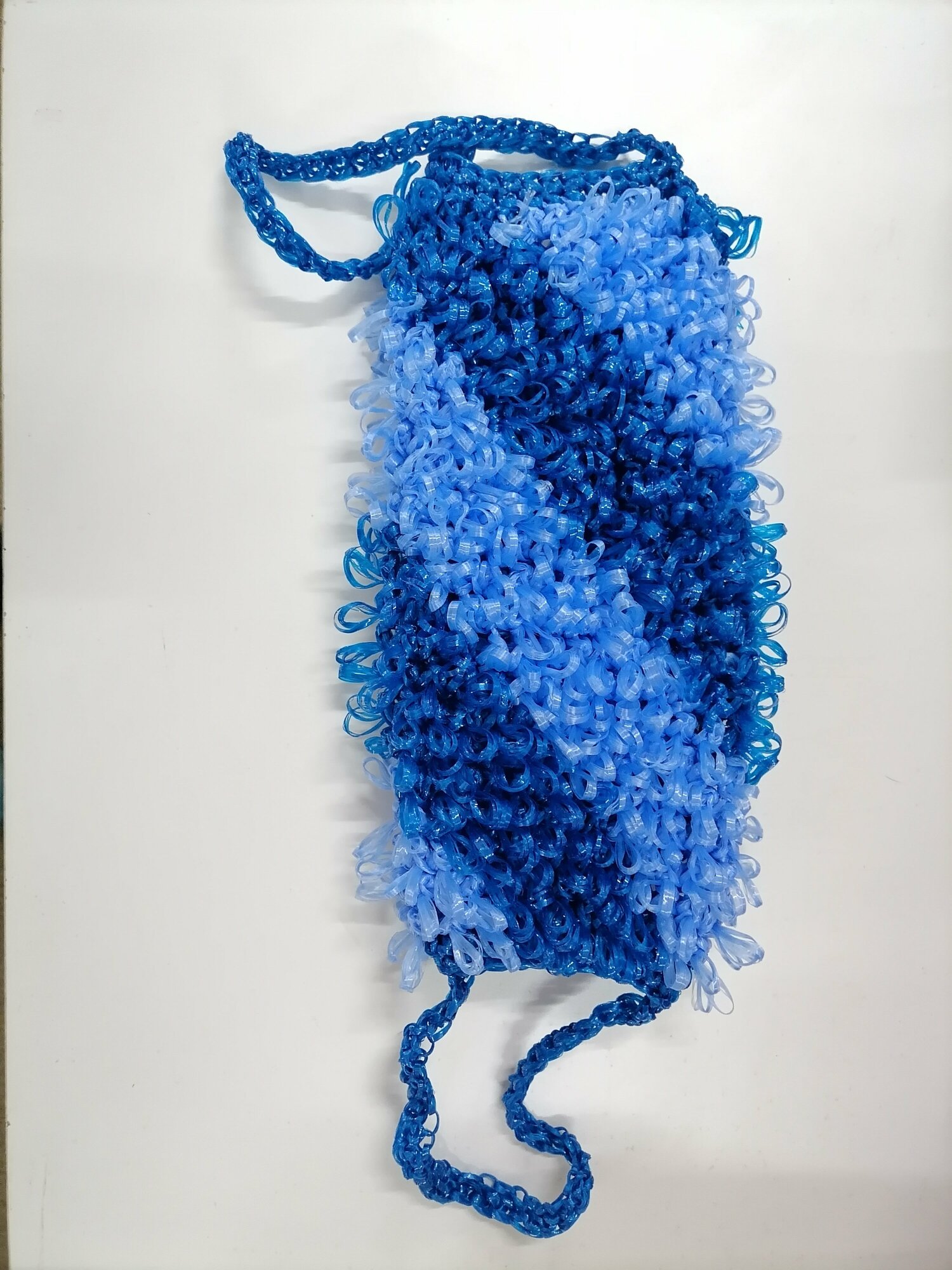 фото Мочалка двойная вязанная ручной работы цвет: ФС