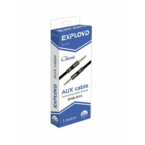 Кабель AUX EX-K-474 JACK3,5MM(M) - JACK3,5MM(M) 1 м CLASSIC кабель exployd classic ex k 489