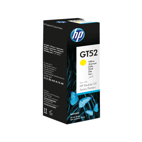 Чернила HP GT52 (M0H56AA), желтый, оригинальные для Ink Tank 115/310/315/318/319; Ink Tank Wireless 410/415/416/418/419; DeskJet GT 5810/5820/5812/5822 чернила gt52 для hp ink tank 315 410 415 115 319 419 310 m0h56ae profiline желтые