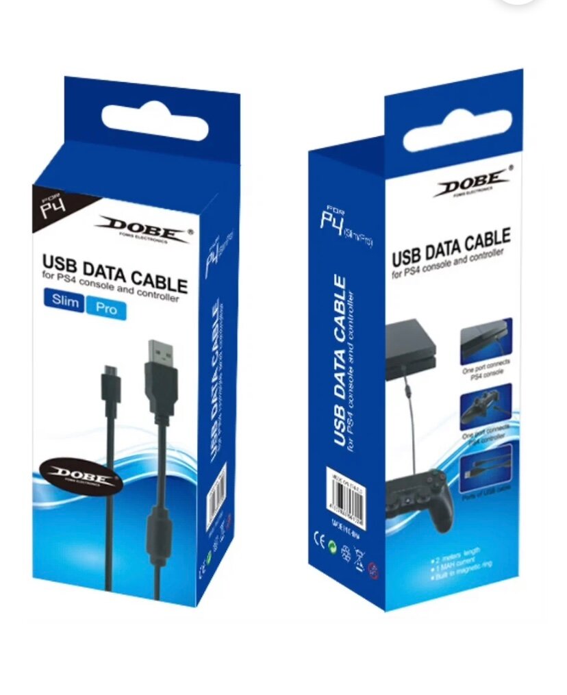 Зарядный кабель Dobe для PS4/Xbox One USB Data Cable, черный 3 м