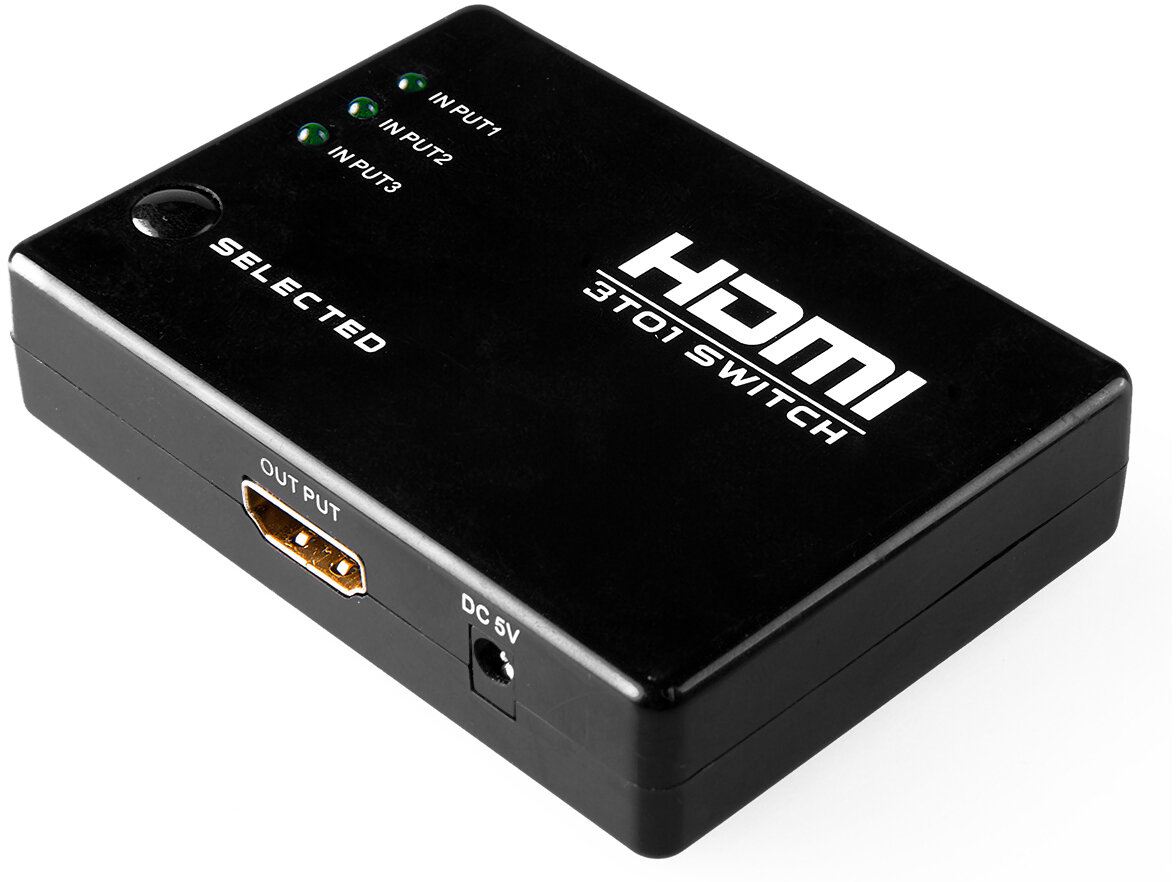 Переключатель HDMI 3 x 1 Greenline 1080P 60Hz пульт ДУ DeepColor GL-v301 Greenconnect HDMI (f) - 3 x HDMI (f) (GL-v301)