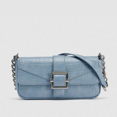 фото Сумка мессенджер , фактура под рептилию, голубой baoding blue art trade co., ltd.