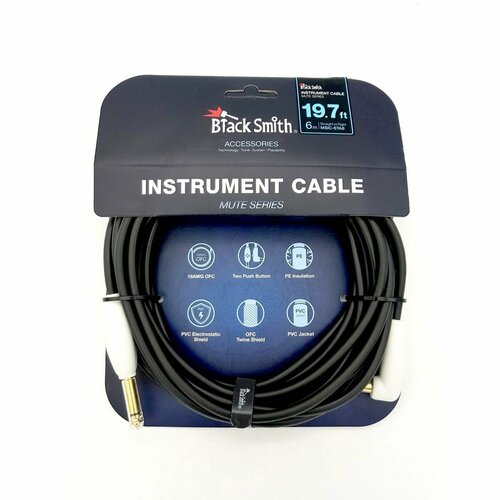 BlackSmith Instrument Cable Mute Series 19,7ft MSIC-STA6 инстр кабель, 6 м, прJack + уг Jack, mute