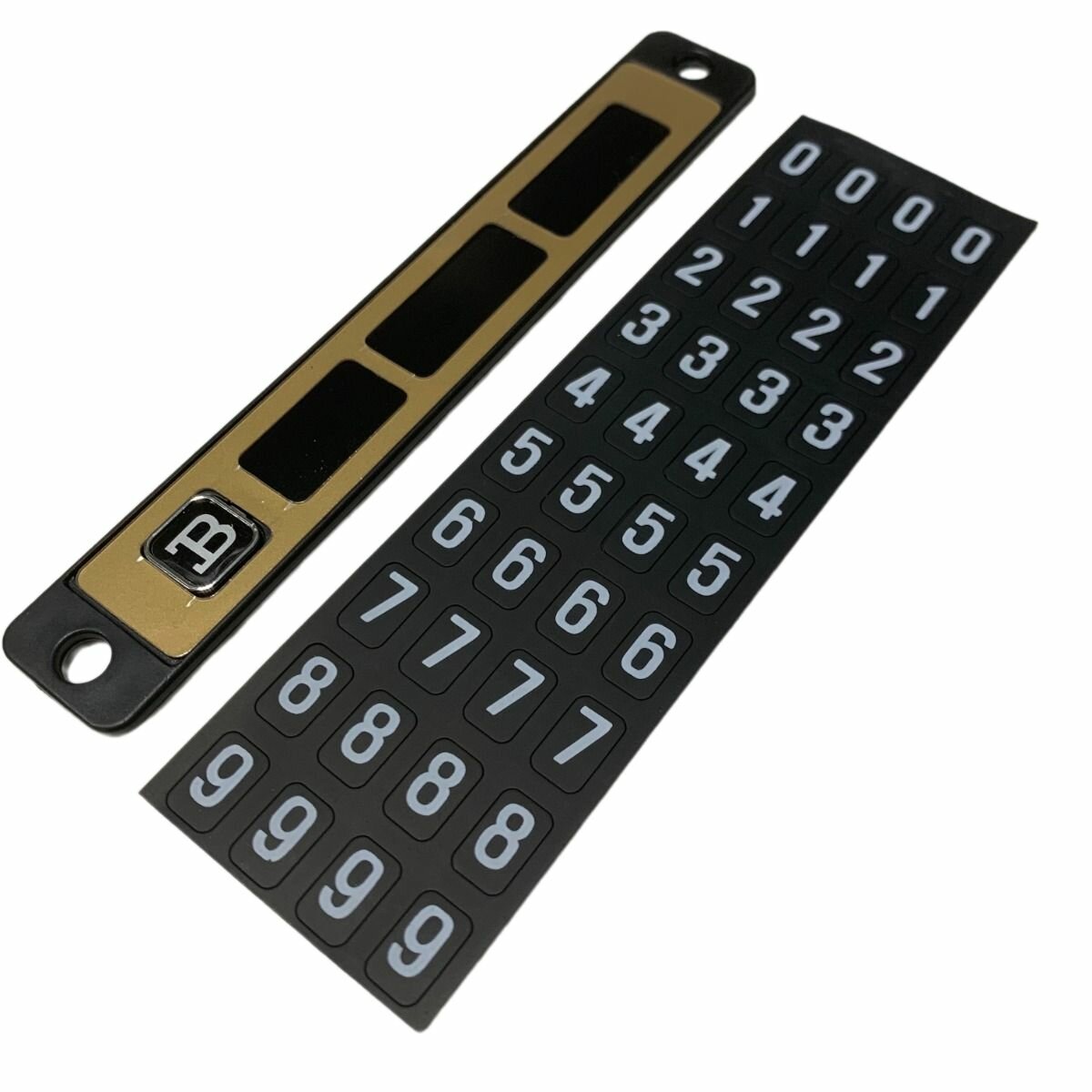 Автовизитка парковочная / табличка с номером телефона в автомобиль (золотой)