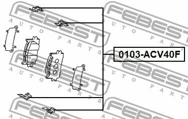 Комплект монтажный дискового тормоза Febest 0103ACV40F