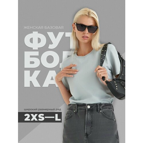 фото Футболка smlxlwear женская базовая, однотонная, xxs-xl, размер s, серый