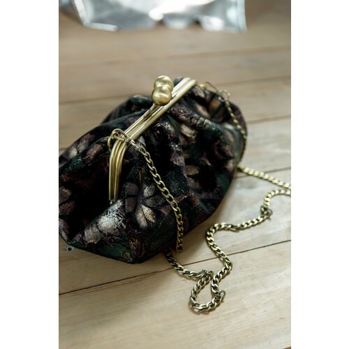 Сумка Madame Reticule, фактура матовая, бархатистая, мультиколор, золотой