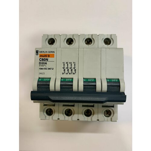 Автоматический выключатель Merlin Gerin Multi9 24623 4P 50A 415V кривая D