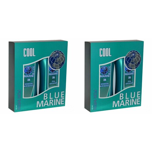 Blue Marine Набор мужской COOL, шампунь для волос, 250 мл, гель для душа, 250 мл, 2 уп