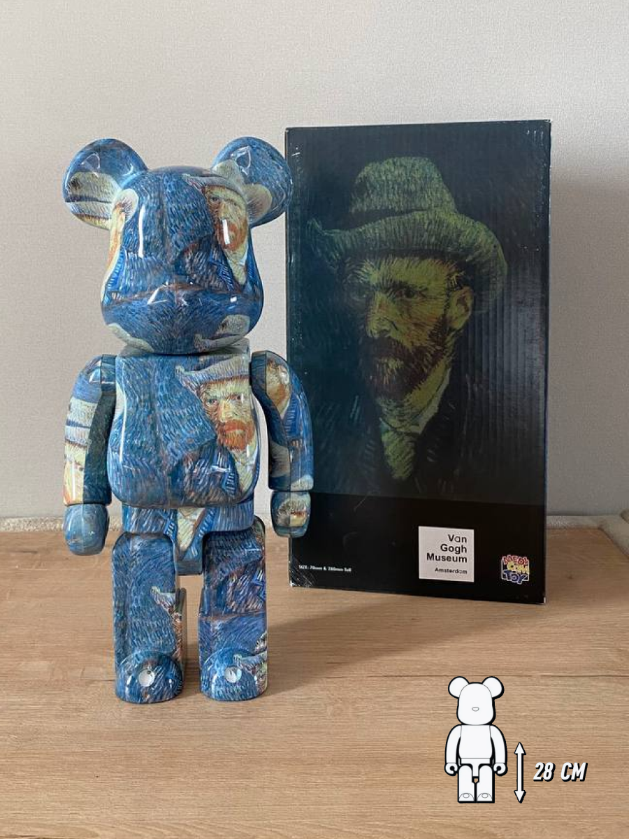 Интерьерная фигурка медведь в стиле Bearbrick Van Gogh Museum (28 см)