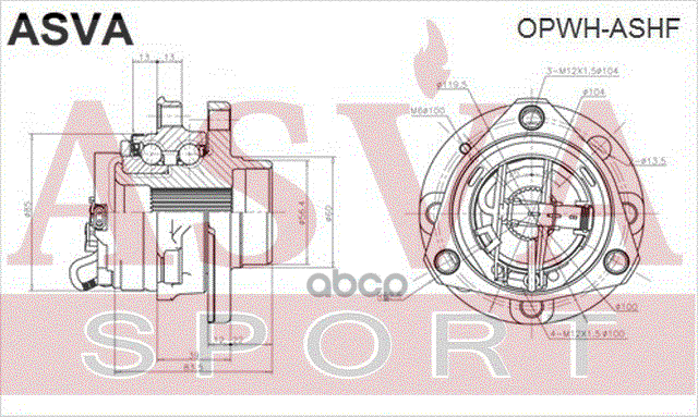 Ступица Передняя С Датчиком Абс ASVA арт. OPWH-ASHF