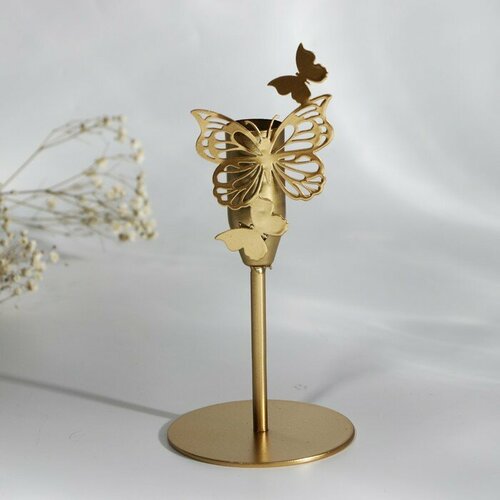 SEE YOU HOME Подсвечник Бабочки зол 74 х 153 см диам под свечу 22 см 848₽