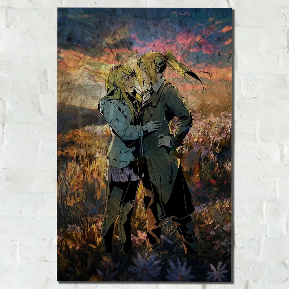 Картина интерьерная на рельефной доске аниме Стальной Алхимик (Steel Alchemist, anime) - 14323 В