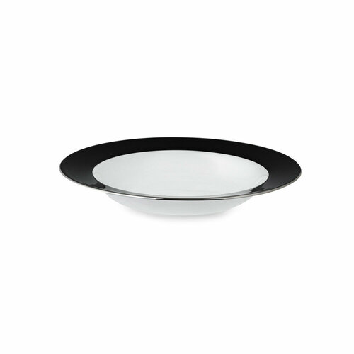 Суповая тарелка из костяного фарфора Шагрин, 23 см, белый/черный, серия Shagreen, Narumi, NAR-50994-1646