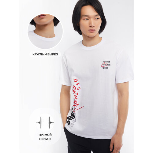 фото Футболка zolla, размер xxl, белый