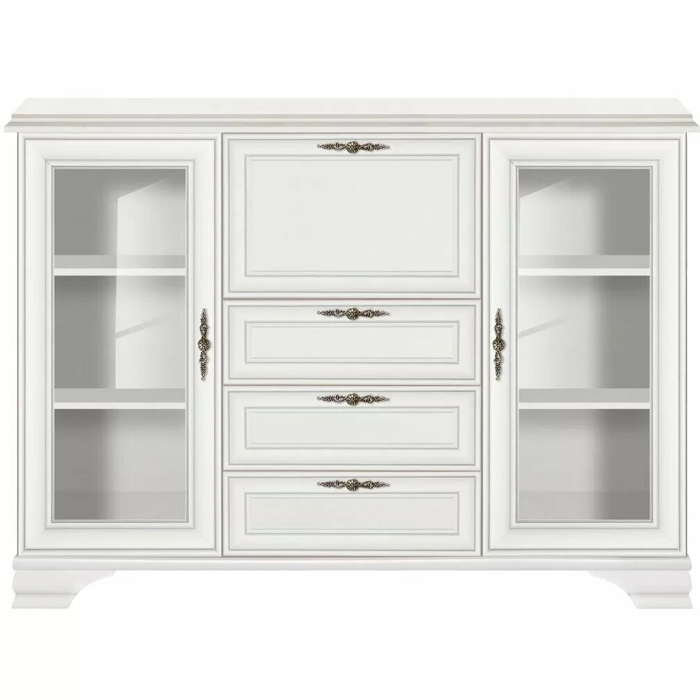 фото Комод-бар Black Red White Кентаки S320-KOM2W3S1B белый