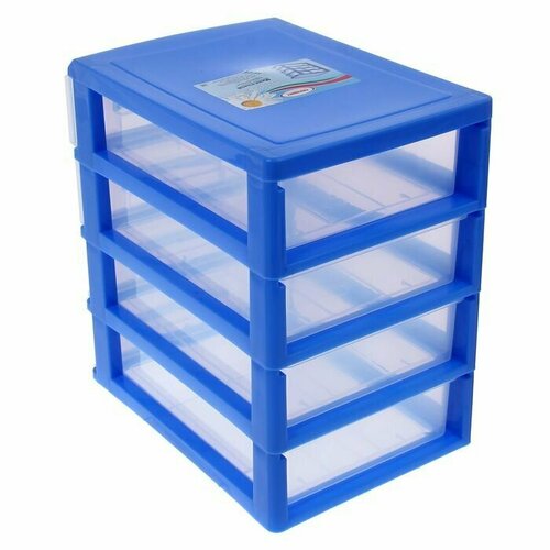 Мини-комод 4-х секционный цвет тёмно-голубойпрозрачный 950₽