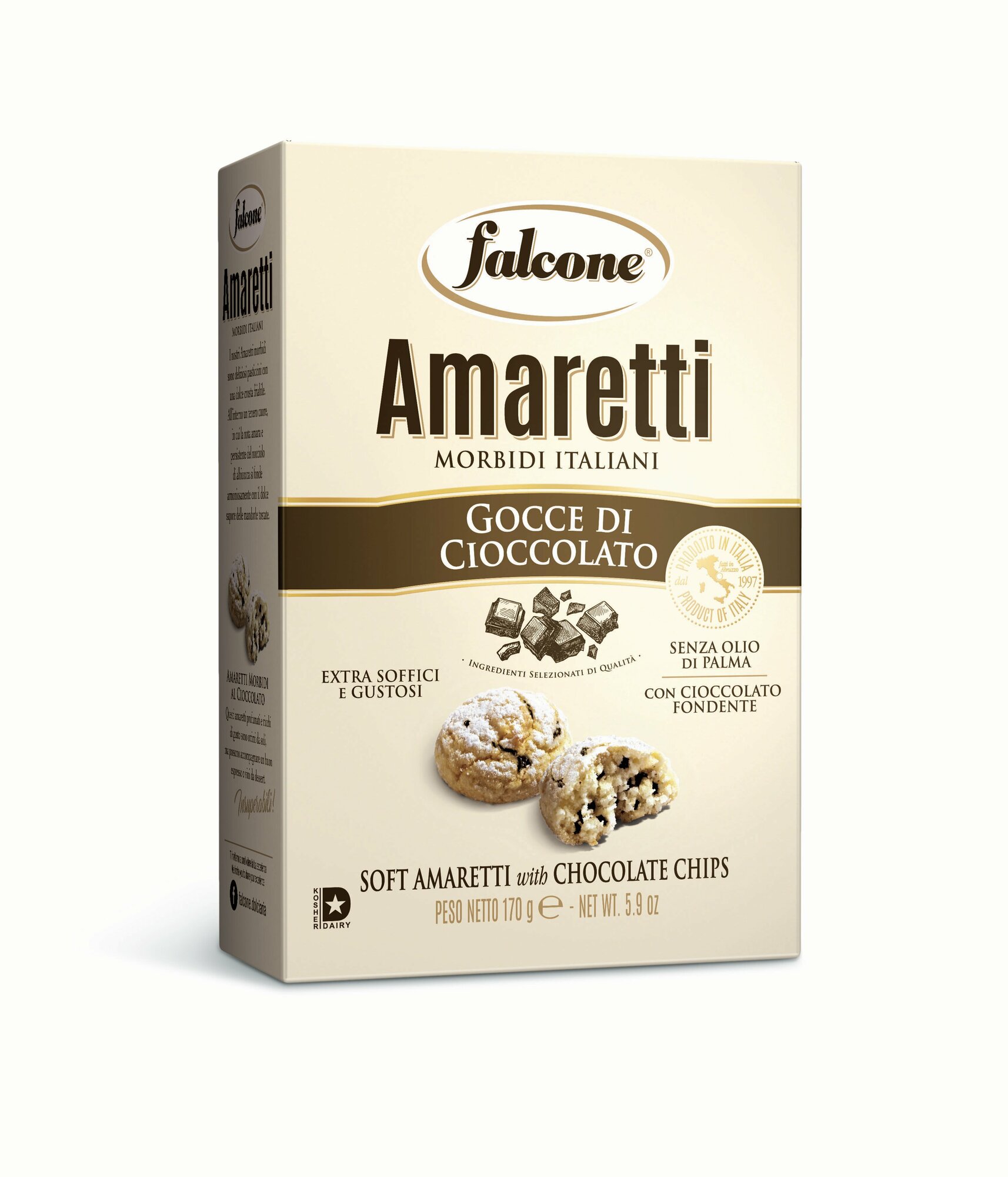 Печенье сдобное Falcone Amaretti (Амаретти), мягкие с шоколадом, 170 г