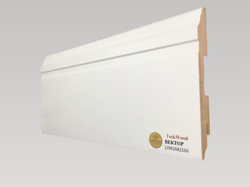 Изображение товара Плинтус TeckWood мдф 120х16 мм высокий белый напольный Вектор 12016-1 шт