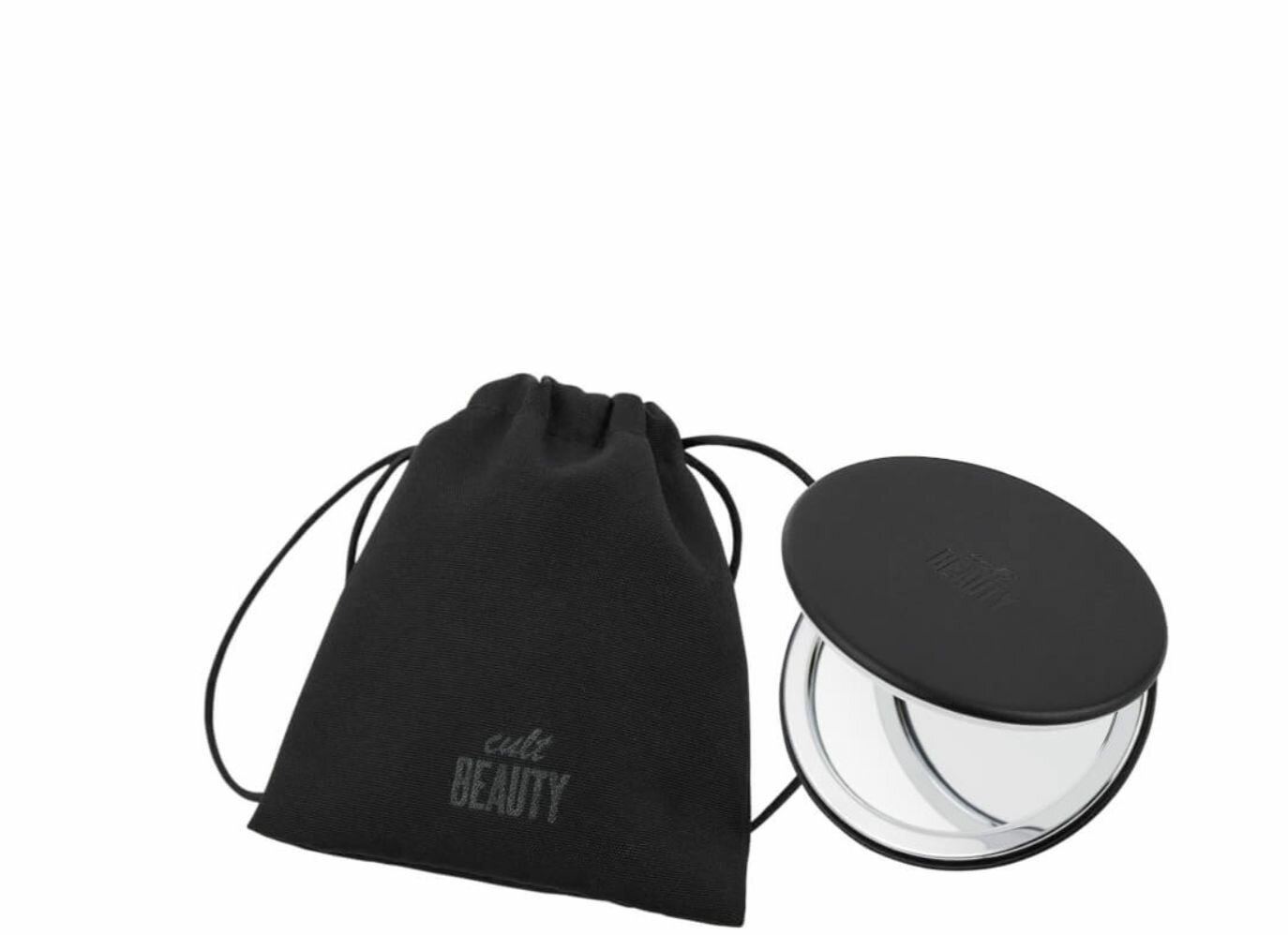 Cult Beauty зеркало косметическое косметическое Black Compact Mirror in Drawstring Bag