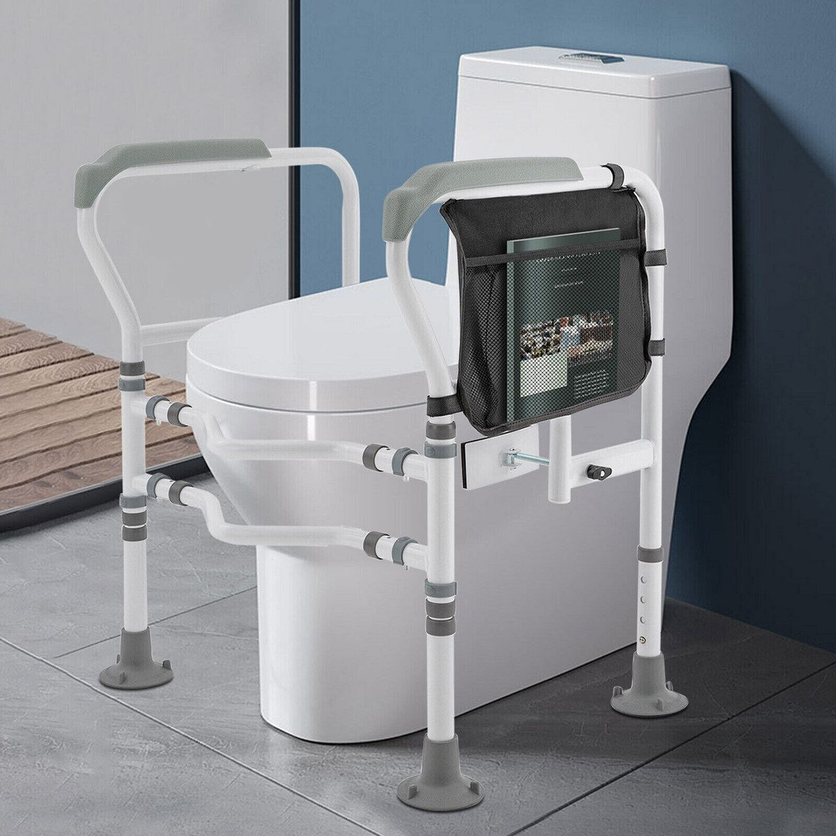 фото Опорный поручень безопасности для унитаза, регулируемый