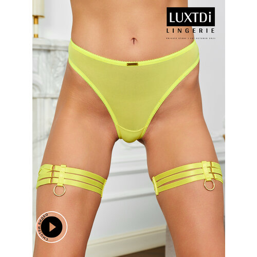 фото Трусы luxtdilingerie yellow bird низкая талия, размер l, желтый