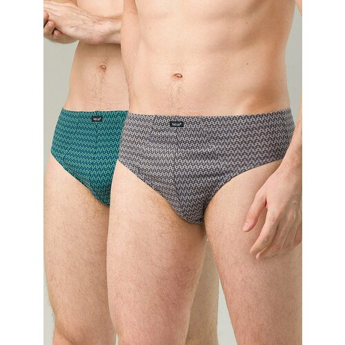 фото Трусы pelican хлопковые, 2 шт., размер xl (50), зеленый, серый